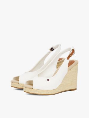 sandales espadrilles slingback compensées blanc pour femmes tommy hilfiger