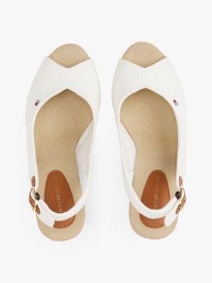 weiß slingback-espadrille mit keilabsatz für damen - tommy hilfiger