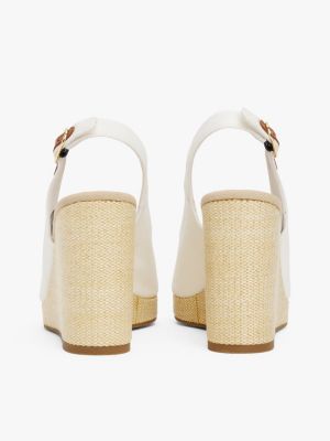 sandales espadrilles slingback compensées blanc pour femmes tommy hilfiger