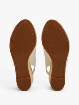 weiß slingback-espadrille mit keilabsatz für damen - tommy hilfiger