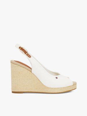 white slingback-espadrille mit keilabsatz für damen - tommy hilfiger