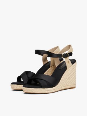 multi satin strap espadrille wedge sandals for women tommy hilfiger