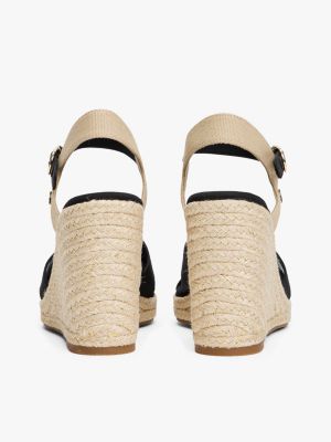 meerdere kleuren satijnen espadrille met sleehak voor dames - tommy hilfiger