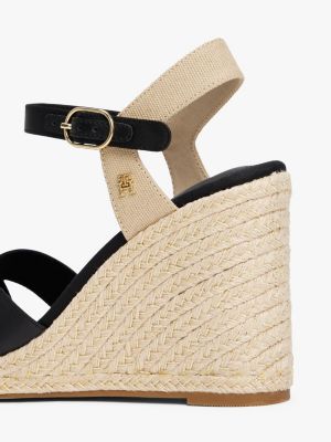 meerdere kleuren satijnen espadrille met sleehak voor dames - tommy hilfiger