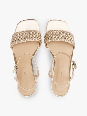 beige metallic kitten heels for women tommy hilfiger