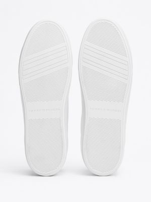 white leather flatform court trainers for women tommy hilfiger