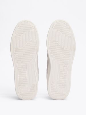 chaussures de basket à contrefort métallisé gris pour femmes tommy hilfiger