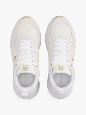 white th monogram chunky trainers for women tommy hilfiger