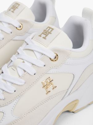 white th monogram chunky trainers for women tommy hilfiger