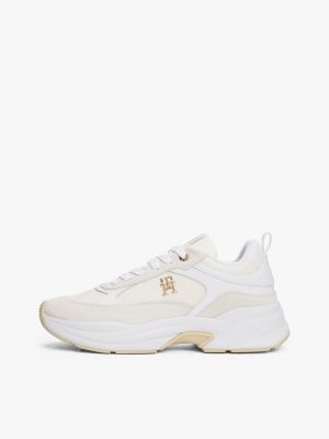 white th monogram chunky trainers for women tommy hilfiger