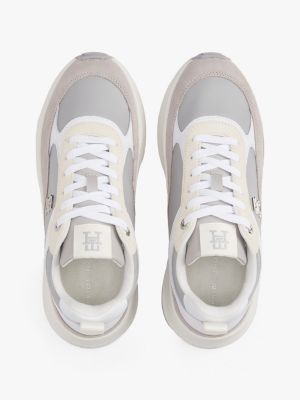 grey th monogram chunky trainers for women tommy hilfiger