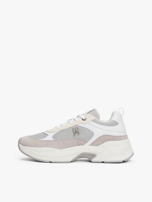 grey th monogram chunky trainers for women tommy hilfiger