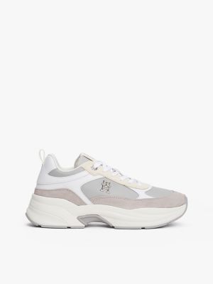 grey th monogram chunky trainers for women tommy hilfiger