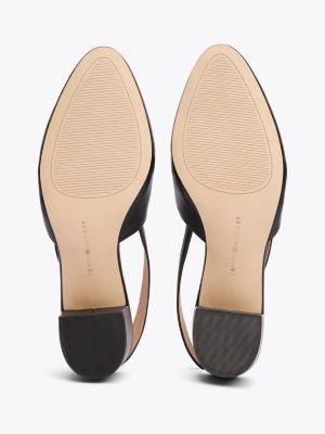 slingbacks en cuir à talon noir pour femmes tommy hilfiger