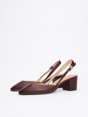 rot slingback-pumps aus leder für damen - tommy hilfiger