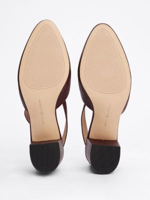 rot slingback-pumps aus leder für damen - tommy hilfiger