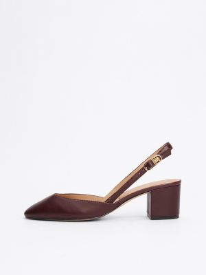 rot slingback-pumps aus leder für damen - tommy hilfiger