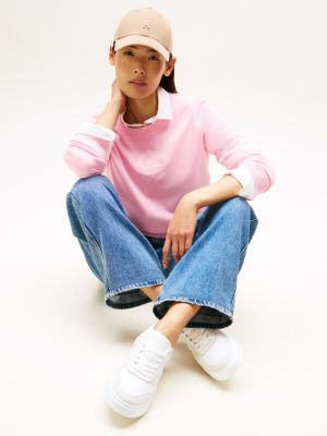 white leather mixed texture court trainers for women tommy hilfiger