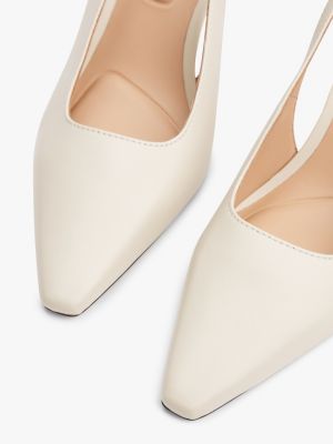 beige leather pointed toe slingback heels for women tommy hilfiger