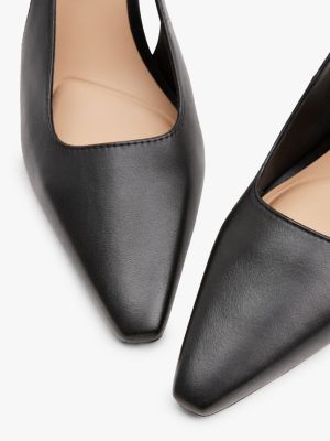 schwarz leder-slingback mit spitzer zehenpartie für damen - tommy hilfiger