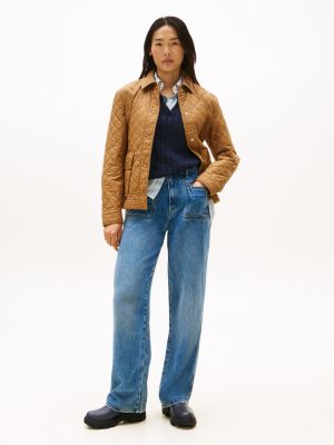 bottines de pluie en caoutchouc crantées bleu pour femmes tommy hilfiger