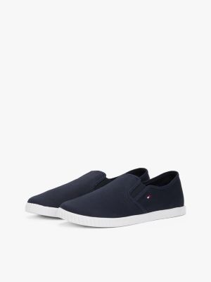 blue canvas slip-on trainers for women tommy hilfiger