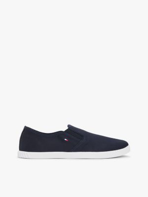 blue canvas slip-on trainers for women tommy hilfiger