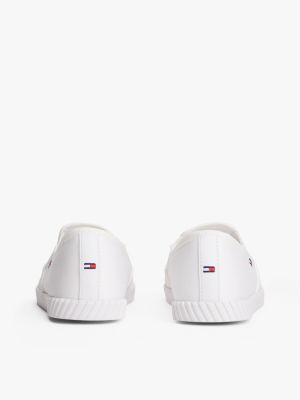 white canvas slip-on trainers for women tommy hilfiger