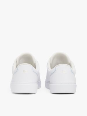 white leather court trainers for women tommy hilfiger