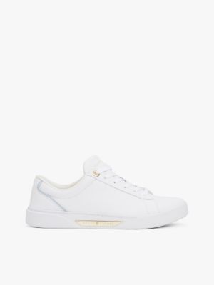 zapatillas de tenis de piel white de mujeres tommy hilfiger