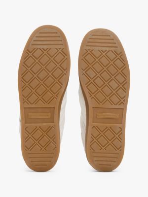 white heritage suede trainers for women tommy hilfiger