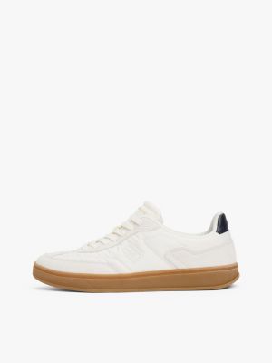 white heritage suede trainers for women tommy hilfiger