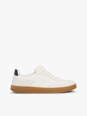 white heritage suède sneaker voor dames - tommy hilfiger