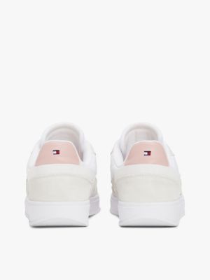 white heritage suede trainers for women tommy hilfiger