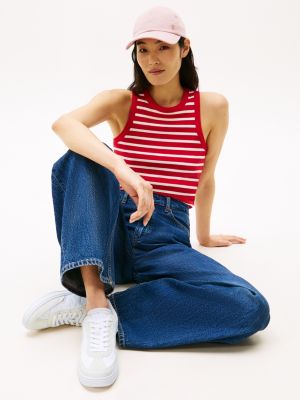 baskets rétro en daim blanc pour femmes tommy hilfiger