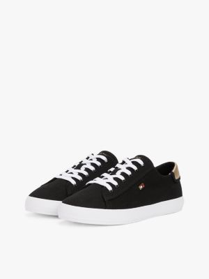 meerdere kleuren canvas sneaker met metallic hiel voor dames - tommy hilfiger