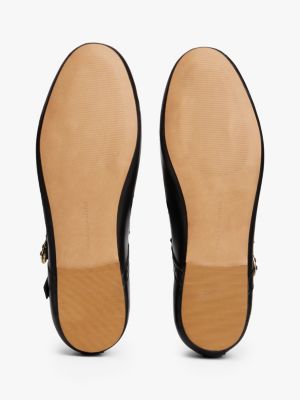 black leather mary jane ballerinas for women tommy hilfiger