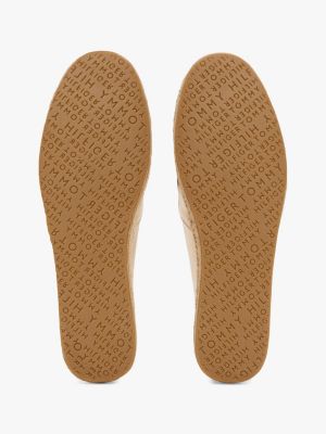 espadrillas in pelle metallizzata beige da donne tommy hilfiger