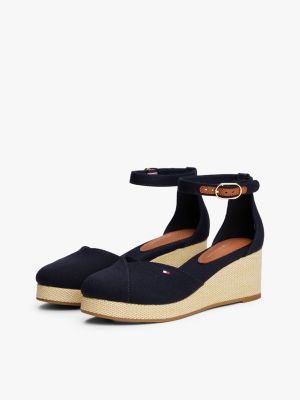 meerdere kleuren canvas espadrille met sleehak voor dames - tommy hilfiger