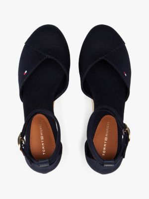 sandali espadrillas in tela con plateau multicolore da donne tommy hilfiger