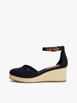 meerdere kleuren canvas espadrille met sleehak voor dames - tommy hilfiger