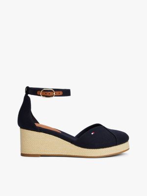 meerdere kleuren canvas espadrille met sleehak voor dames - tommy hilfiger