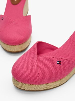 multi canvas-sandale mit espadrille-keilabsatz für damen - tommy hilfiger