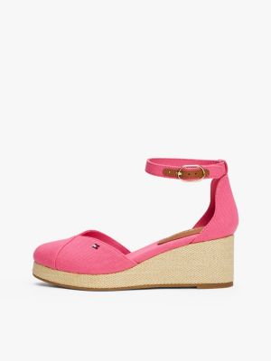 multi canvas-sandale mit espadrille-keilabsatz für damen - tommy hilfiger