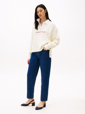 blauw suède pump met blokhak en slingback voor dames - tommy hilfiger