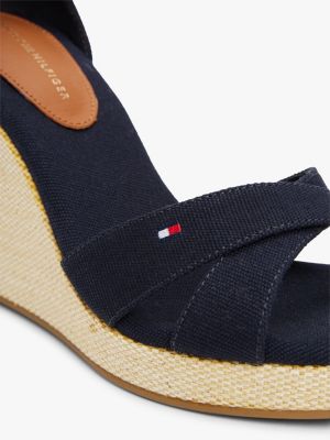 multi canvas espadrille high wedge sandals for women tommy hilfiger