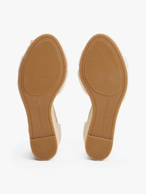 weiß espadrilles-sandale mit hohem keilabsatz für damen - tommy hilfiger