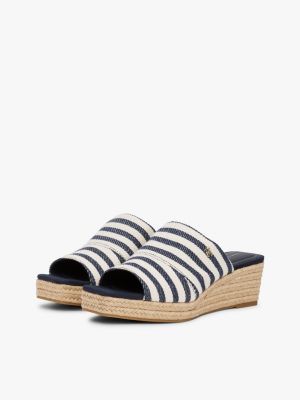 multi stripe espadrille wedge mules for women tommy hilfiger