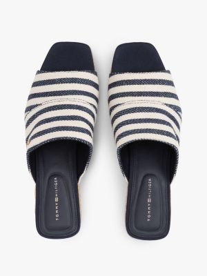 multi stripe espadrille wedge mules for women tommy hilfiger