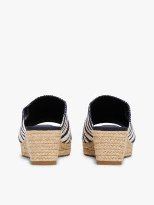 mule espadrilles a righe con plateau multicolore da donne tommy hilfiger